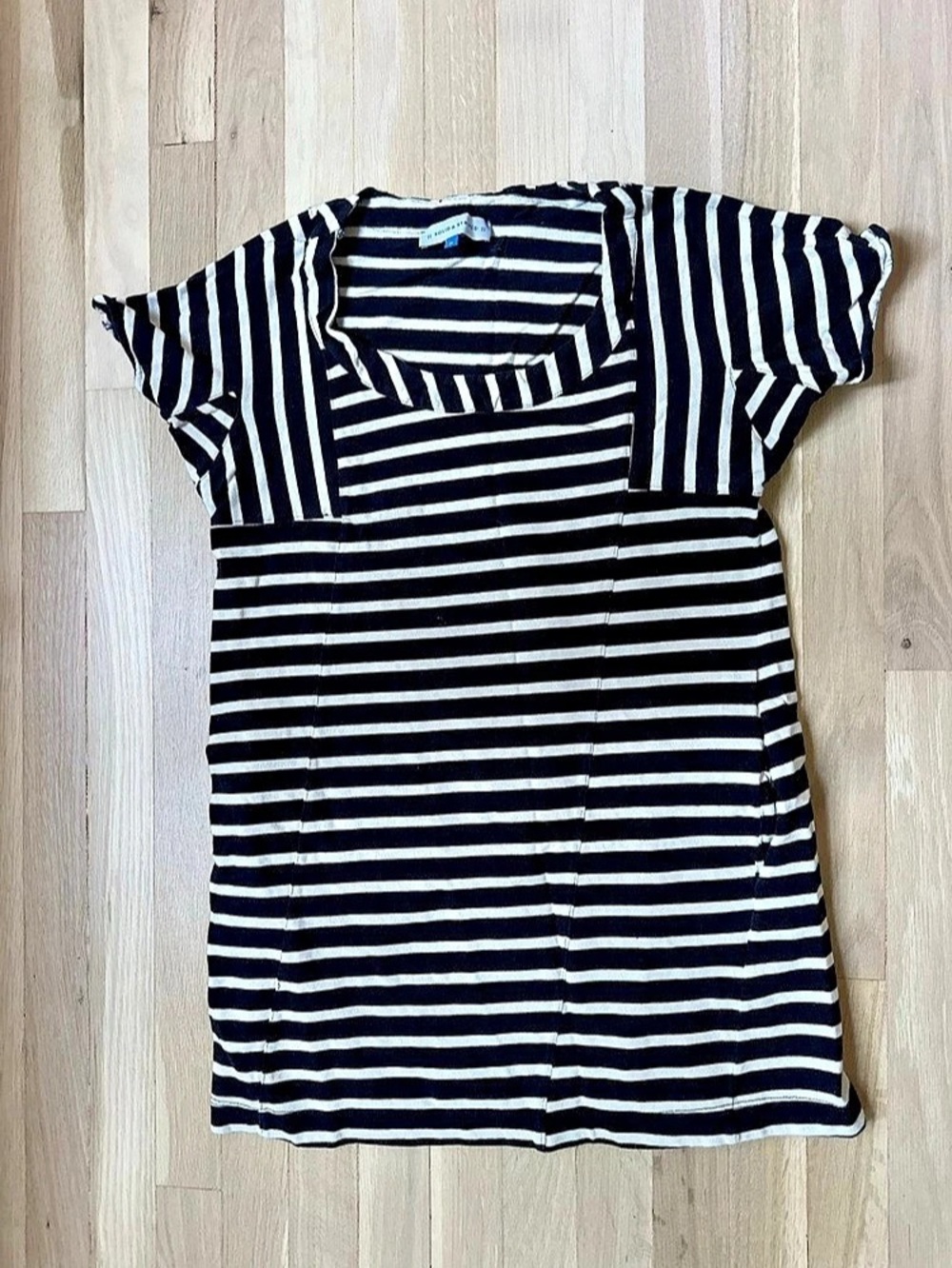 Solid & Striped Midi Dress Cotton in Black & White Size Medium